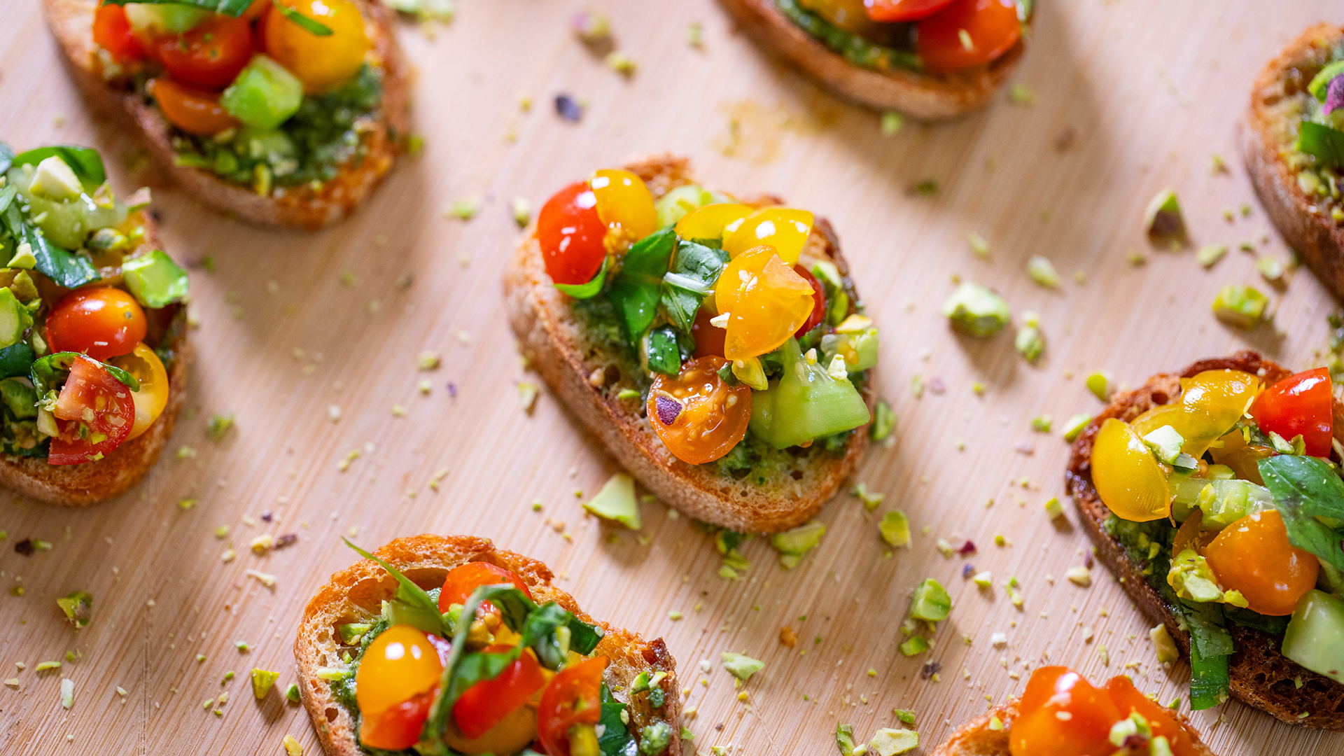 Summer Pistachio Crostini