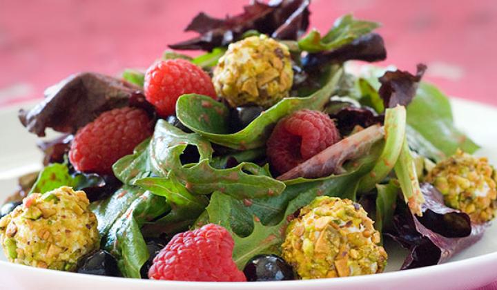 Pistachio Berry Goat Cheese Salad