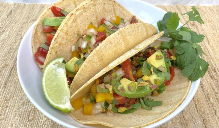 Veggie Black Bean & Pistachio Tacos
